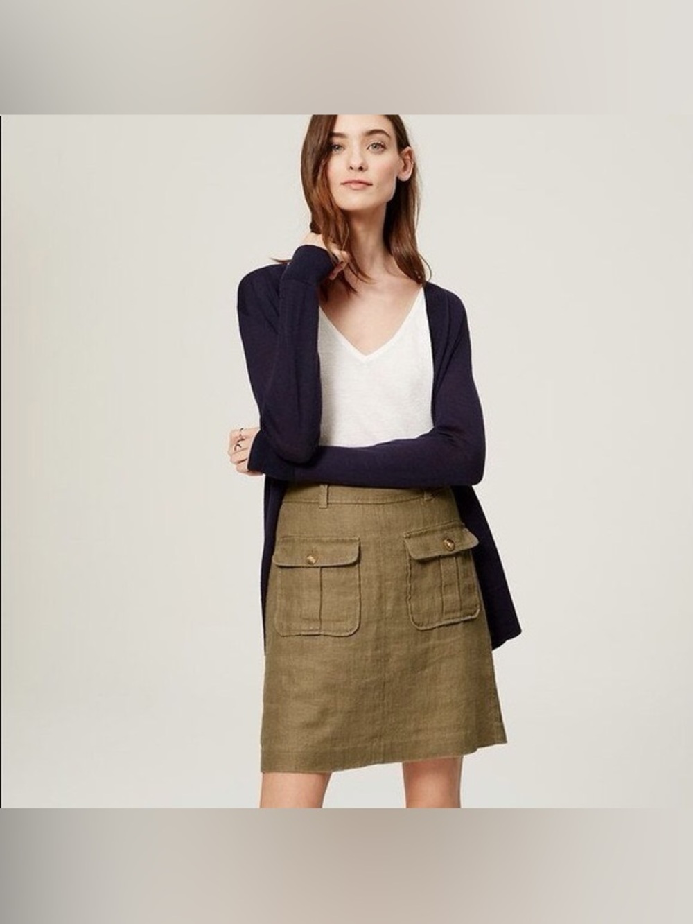 LOFT Linen Utility Skirt